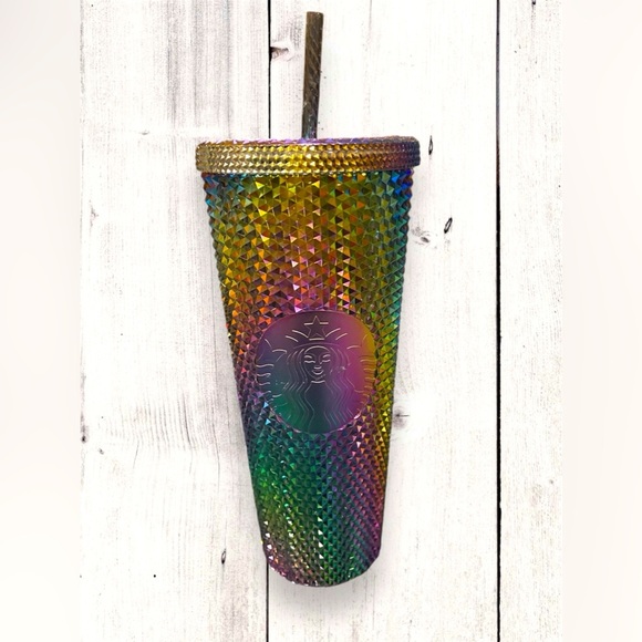Starbucks Fall 2023 LE Oil Slick Rainbow Iridescent Venti Tumbler 24oz New - Picture 1 of 8